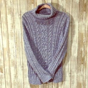 Karen Scott  cable knit turtleneck sweater